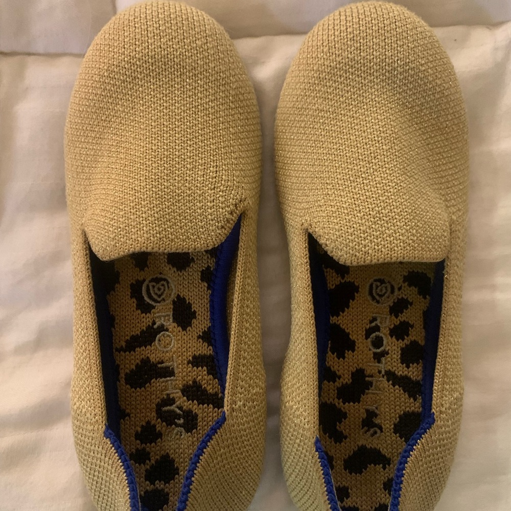 Rothy’s kids gold loafers